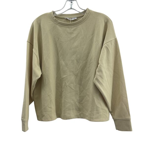 MNG Women's Solid Cream Pullover Sweatshirt S - New With Tags - Picture 1 of 6